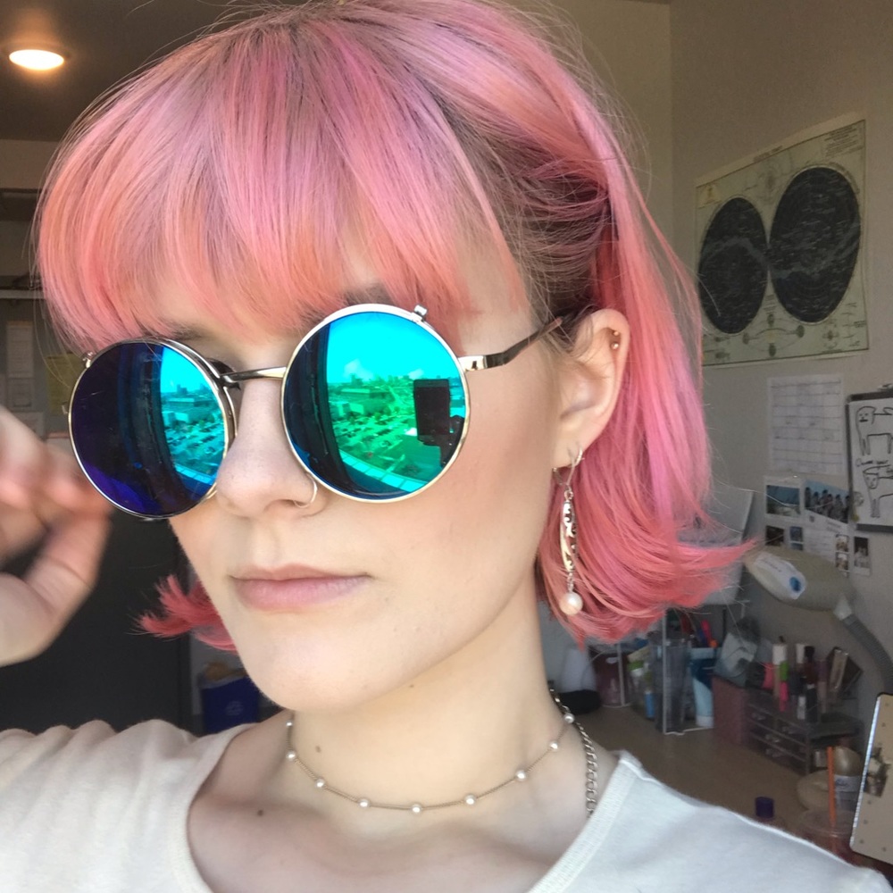 Iridescent Circle Double Sunglasses